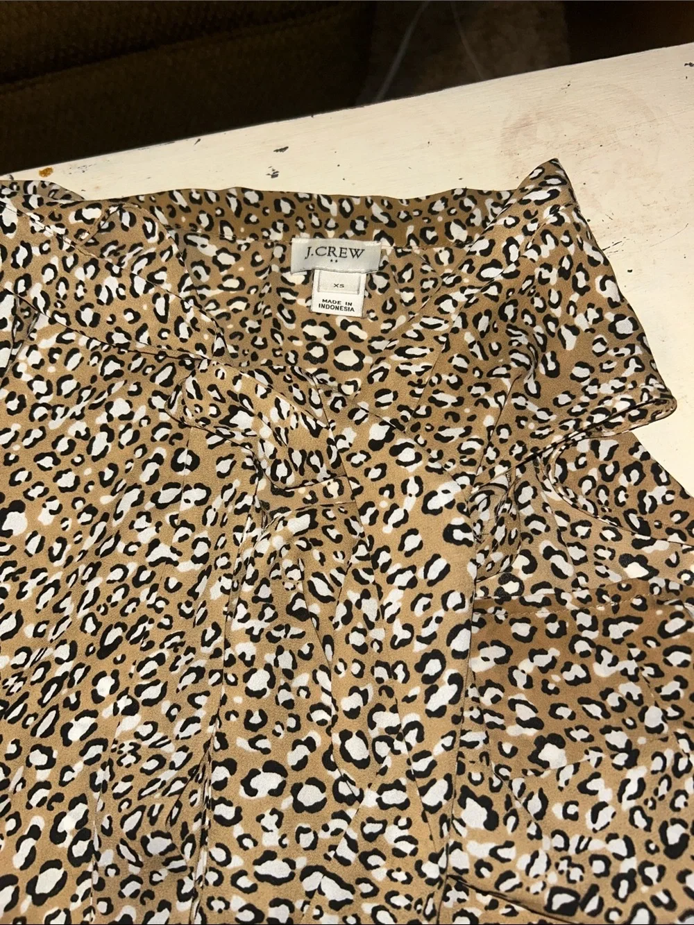 J. Crew Sleeveless Leopard Print Blouse in Tan and Black